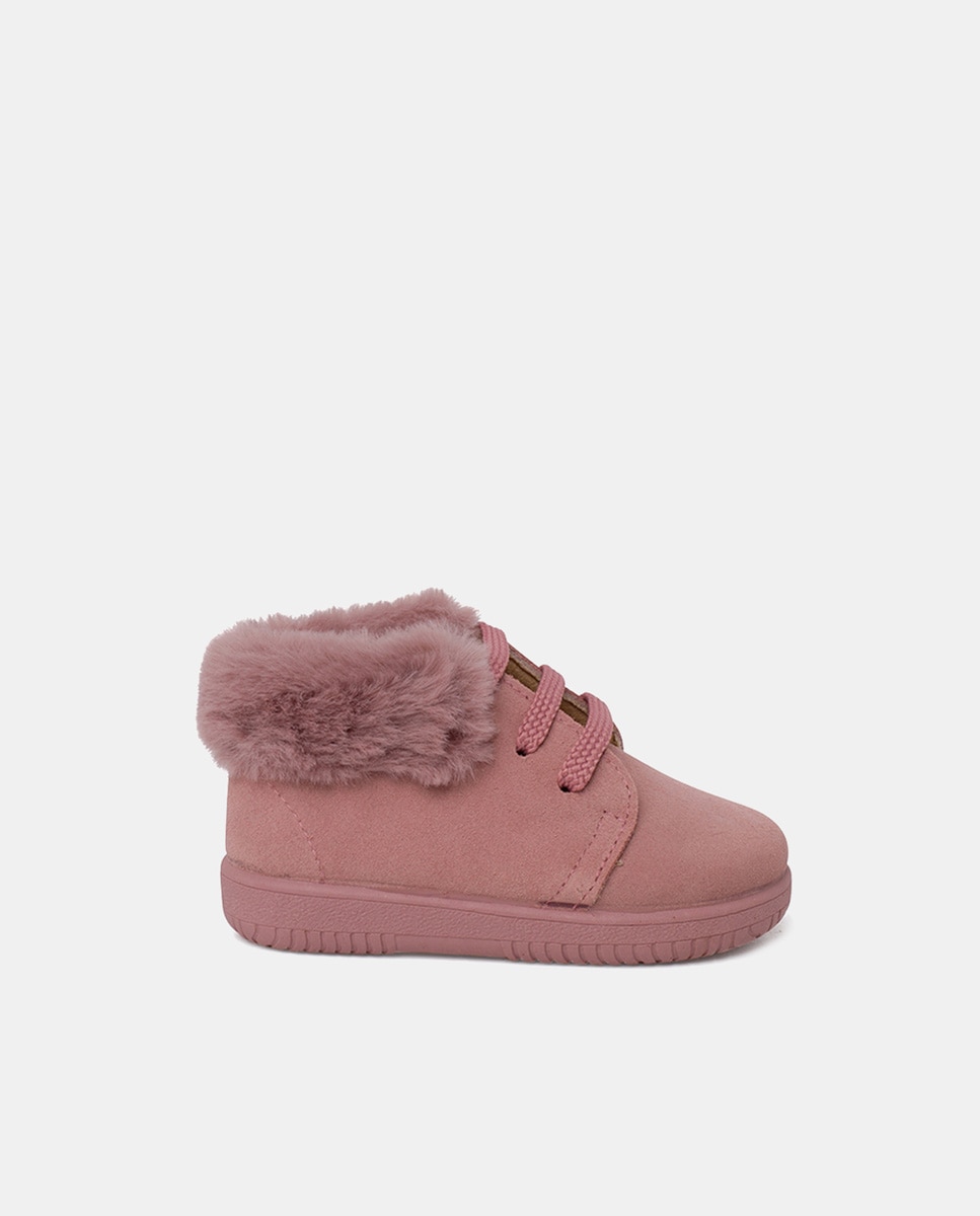 Botas de Bebé em Croute com Boca de Pelo Pisamonas Rosa-1