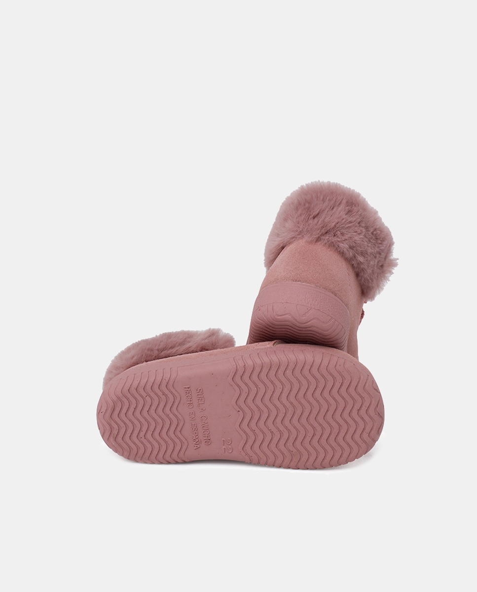 Botas de Bebé em Croute com Boca de Pelo Pisamonas Rosa-2
