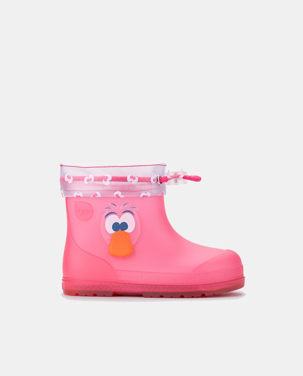 Galochas de Cano Baixo com Detalhe de Pato Lateral em Acabamento Mate e Conceito Barefoot Medium Fúcsia-1