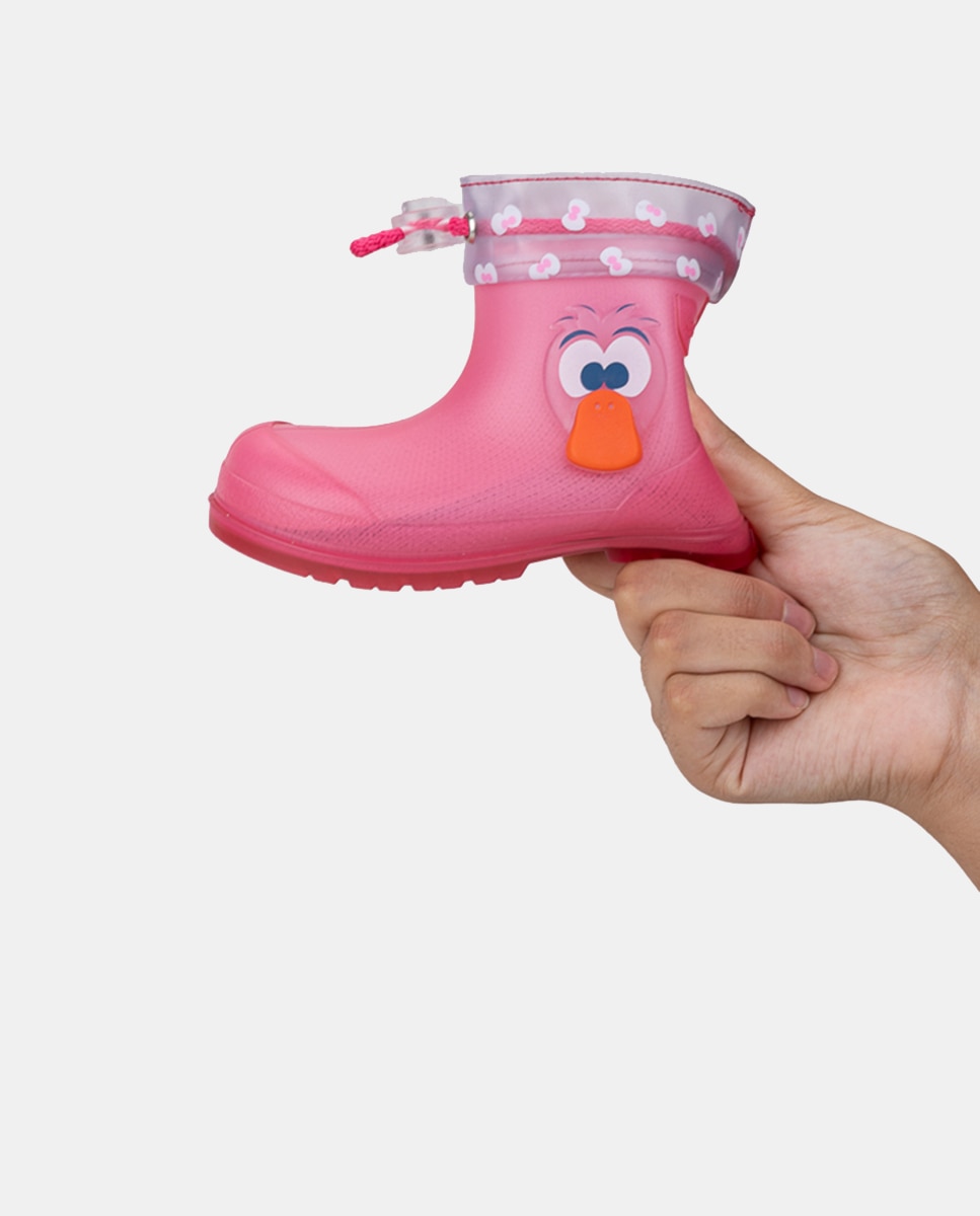 Galochas de Cano Baixo com Detalhe de Pato Lateral em Acabamento Mate e Conceito Barefoot Medium Fúcsia-3