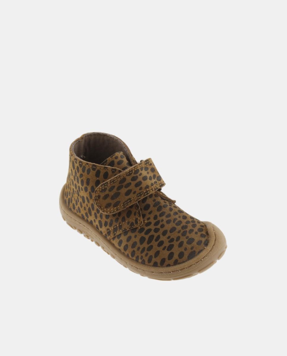 Botins Barefoot em Croute com Animal Print e Fecho Aderente Victoria Couro-2