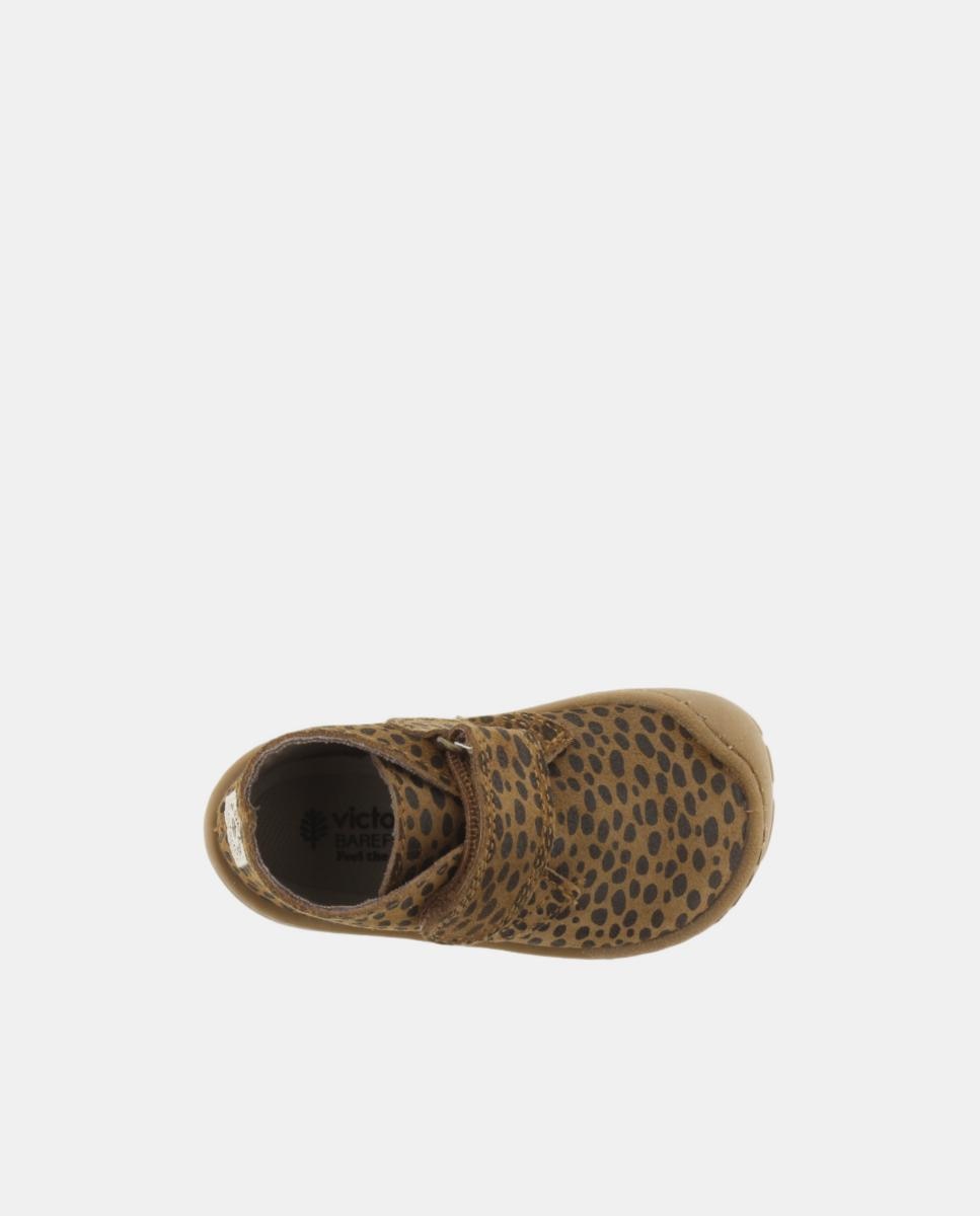Botins Barefoot em Croute com Animal Print e Fecho Aderente Victoria Couro-4