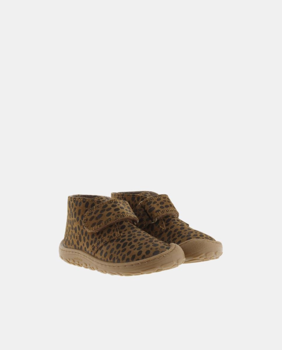 Botins Barefoot em Croute com Animal Print e Fecho Aderente Victoria Couro-5