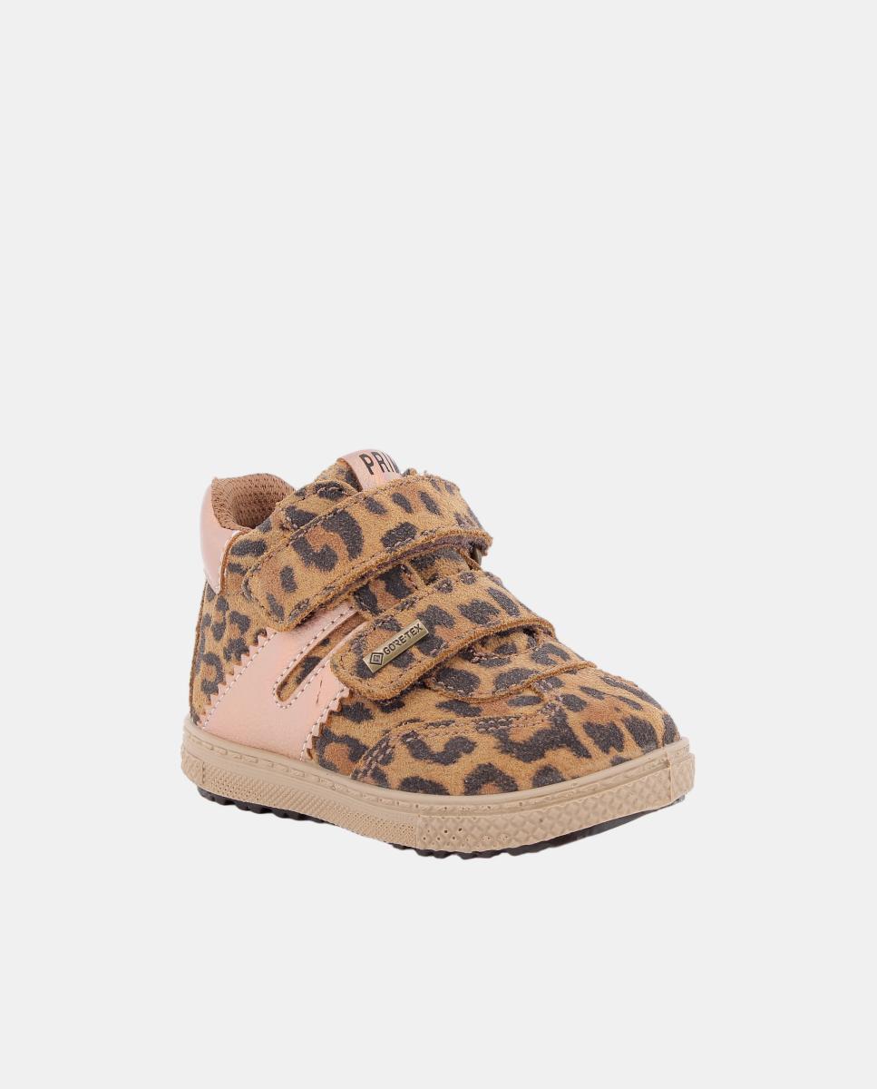 Zapatilla de bebé niña, con cierre con doble velcro, forro Goretex - Primigi - Cuero Cuero-3