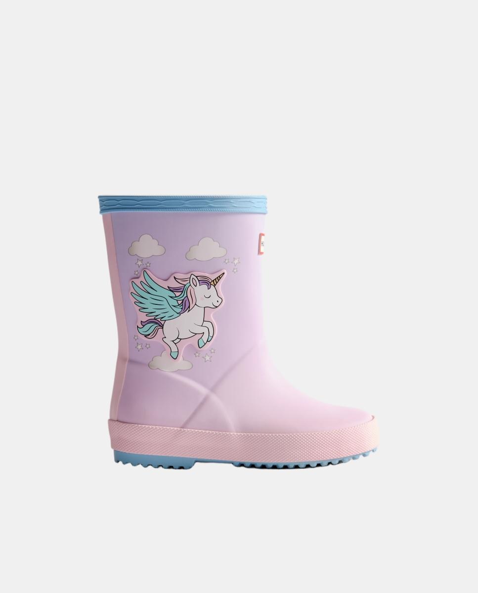 Imagen 1 de Bota de agua FIRST KIDS con estampado de unicornio para niña. Rosa