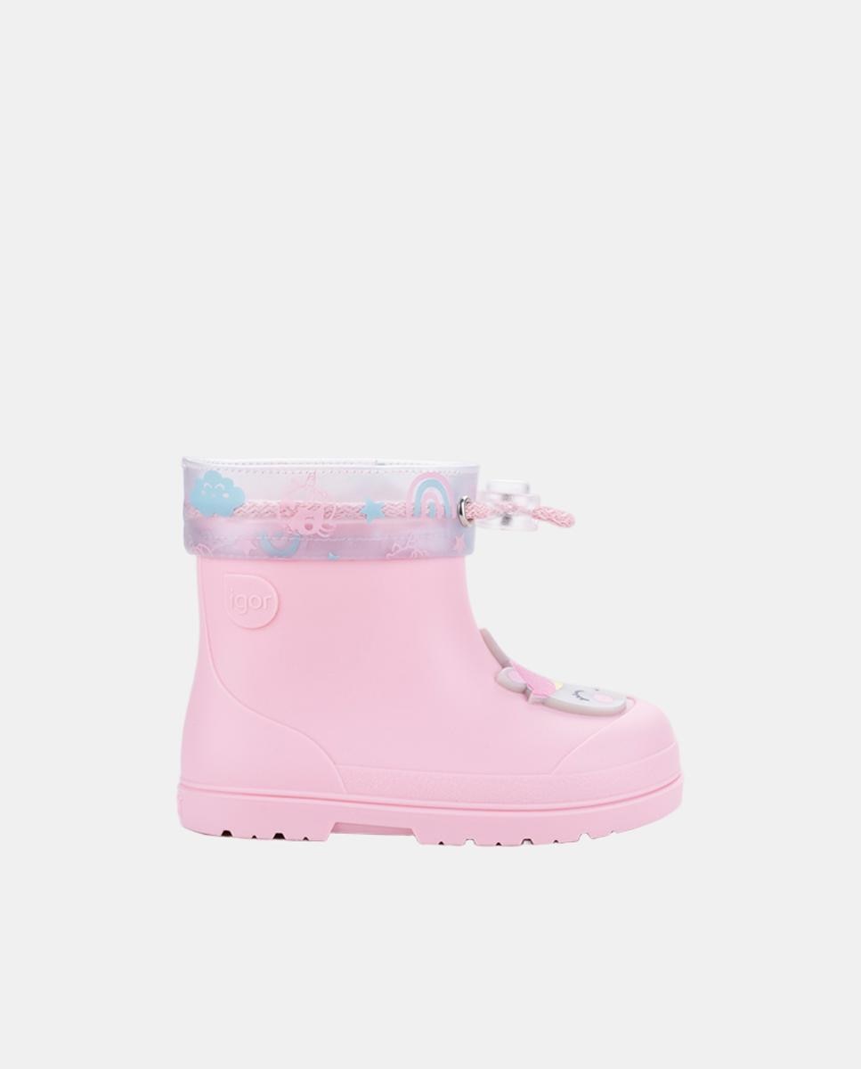 Imagen 0 de Bota de agua de caña baja diseñada en concepto barefoot, motivo UNICORNIO Rosa claro