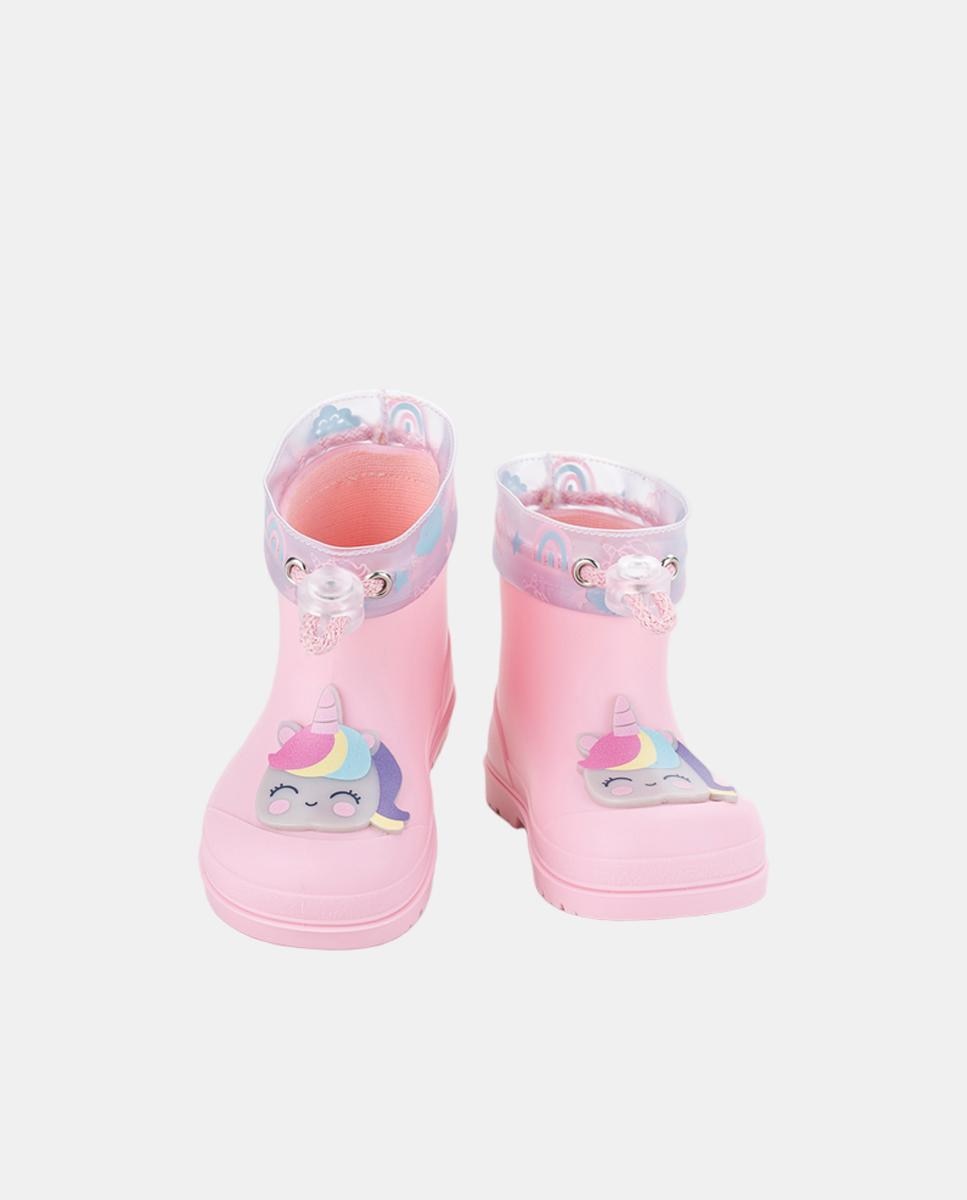 Galochas de Cano Baixo com Conceito Barefoot e Motivo de Unicórnio Rosa-claro-4