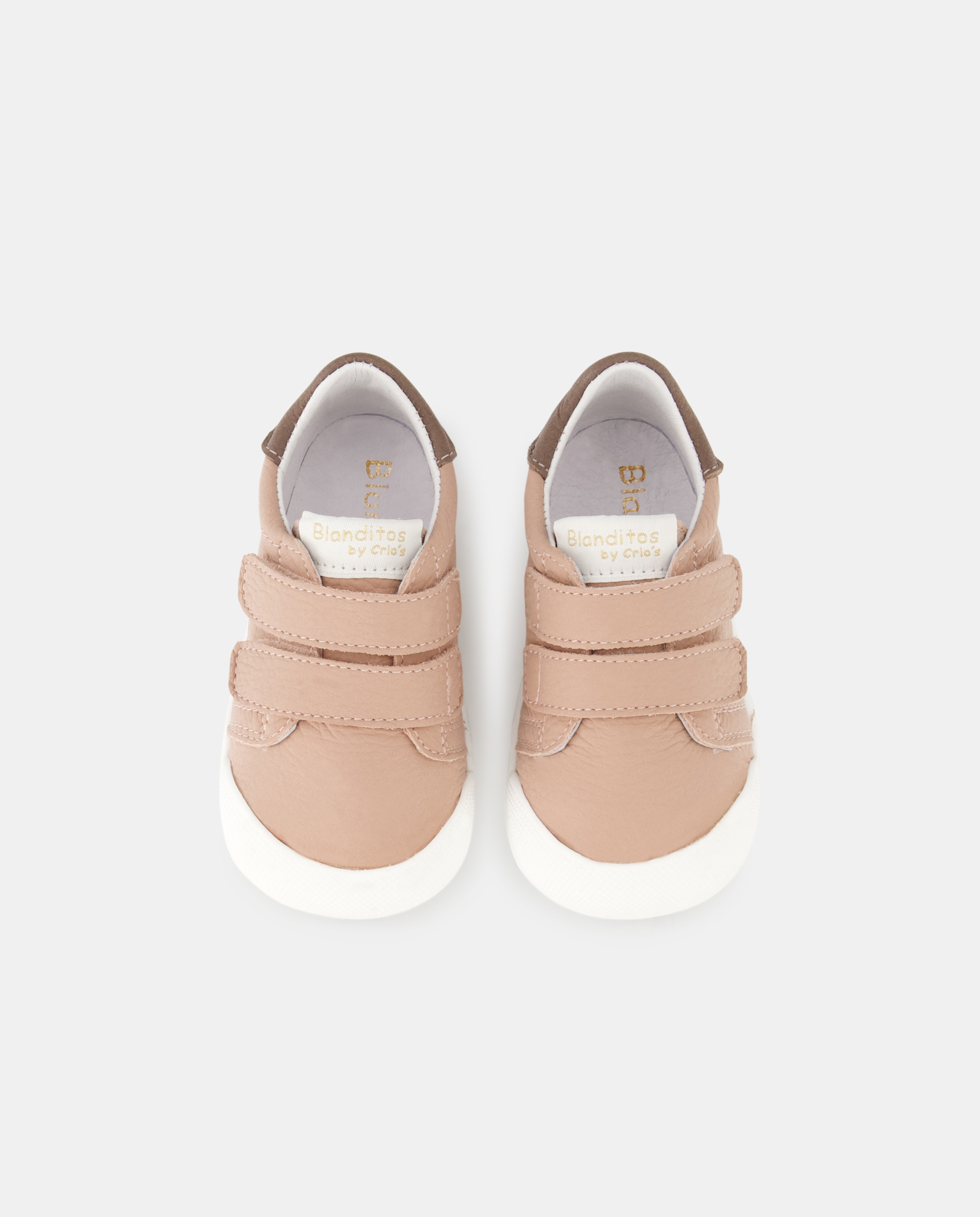 Zapatillas Paris de bebé niña tipo casco bajas con doble cierre adherente - Blanditos - Rosa Rosa-4