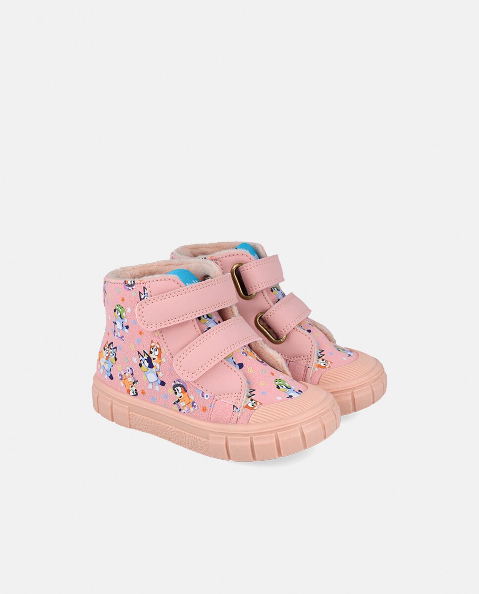 Botins Bluey Estampados com Velcros Garvalín Rosa-2