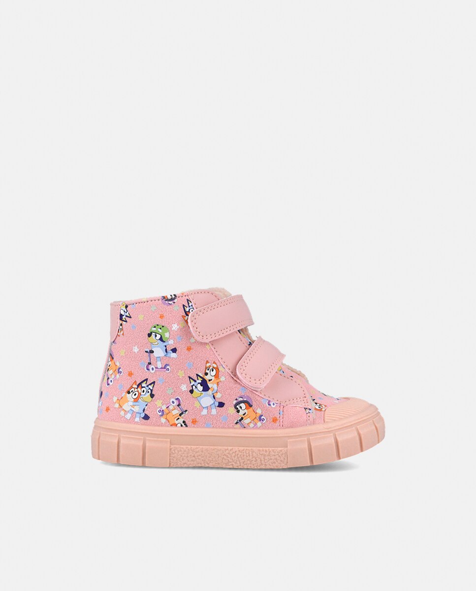 Botins Bluey Estampados com Velcros Garvalín Rosa-3