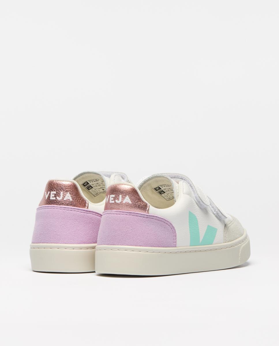 Sapatilhas de Couro de Bebé Modelo v-12 Branco Total-2