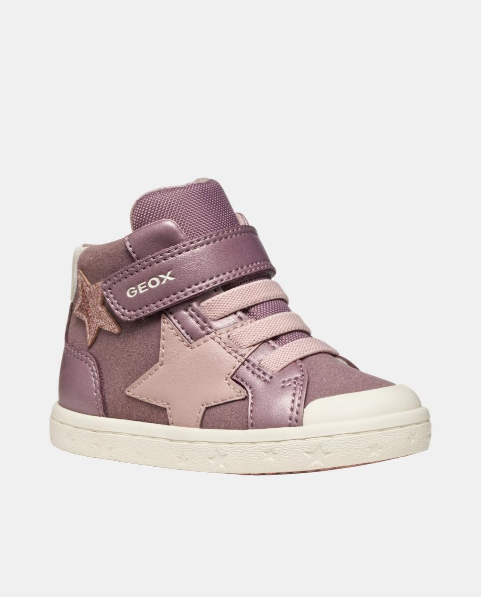 Sapatilhas Transpiráveis Mid Cut de Bebé Rosa-3