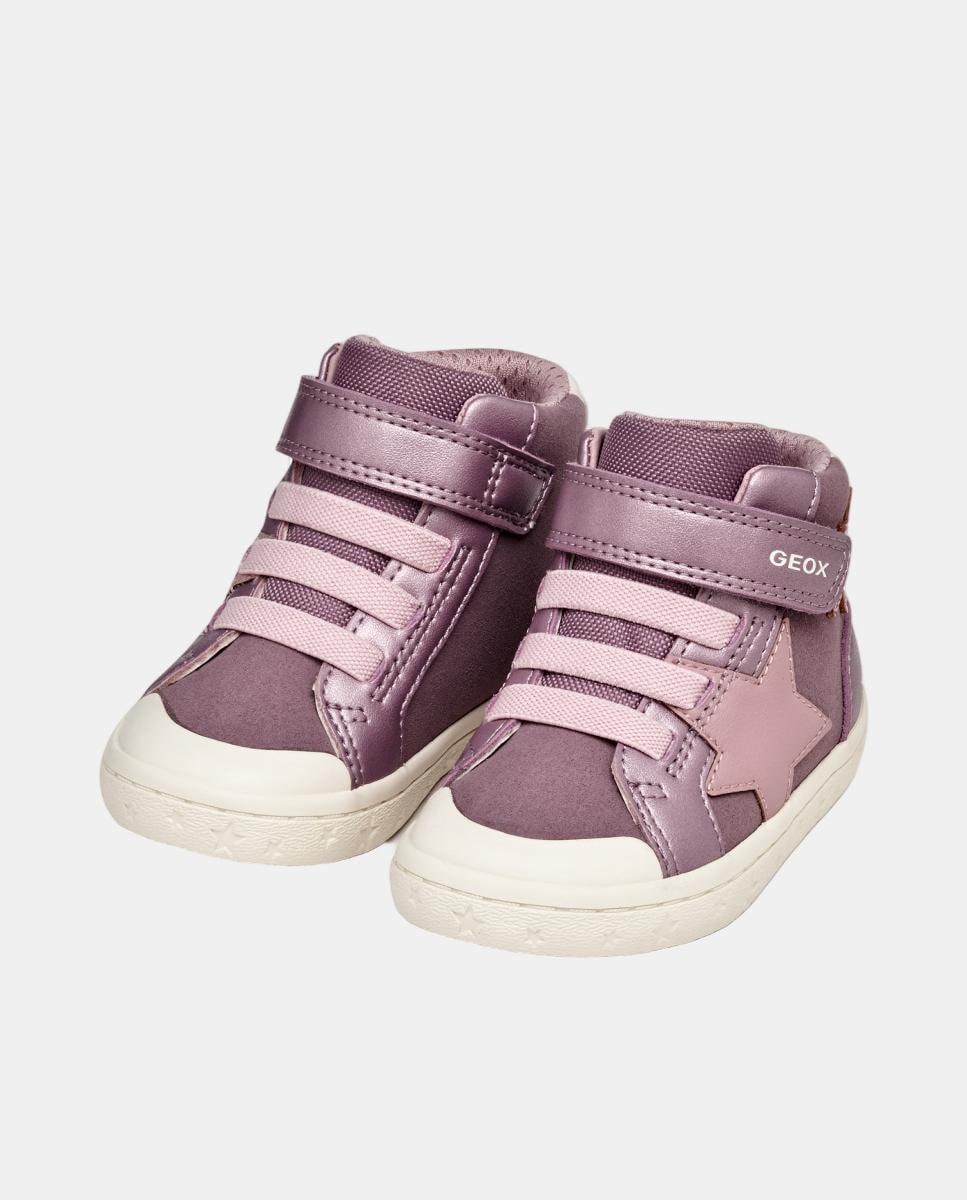 Sapatilhas Transpiráveis Mid Cut de Bebé Rosa-7