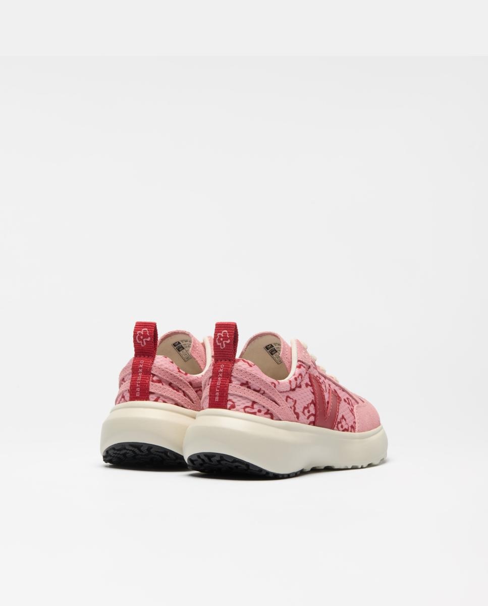 Sapatilhas infantis modelo small canary em alveomesh com atacadores elásticos Rosa-2