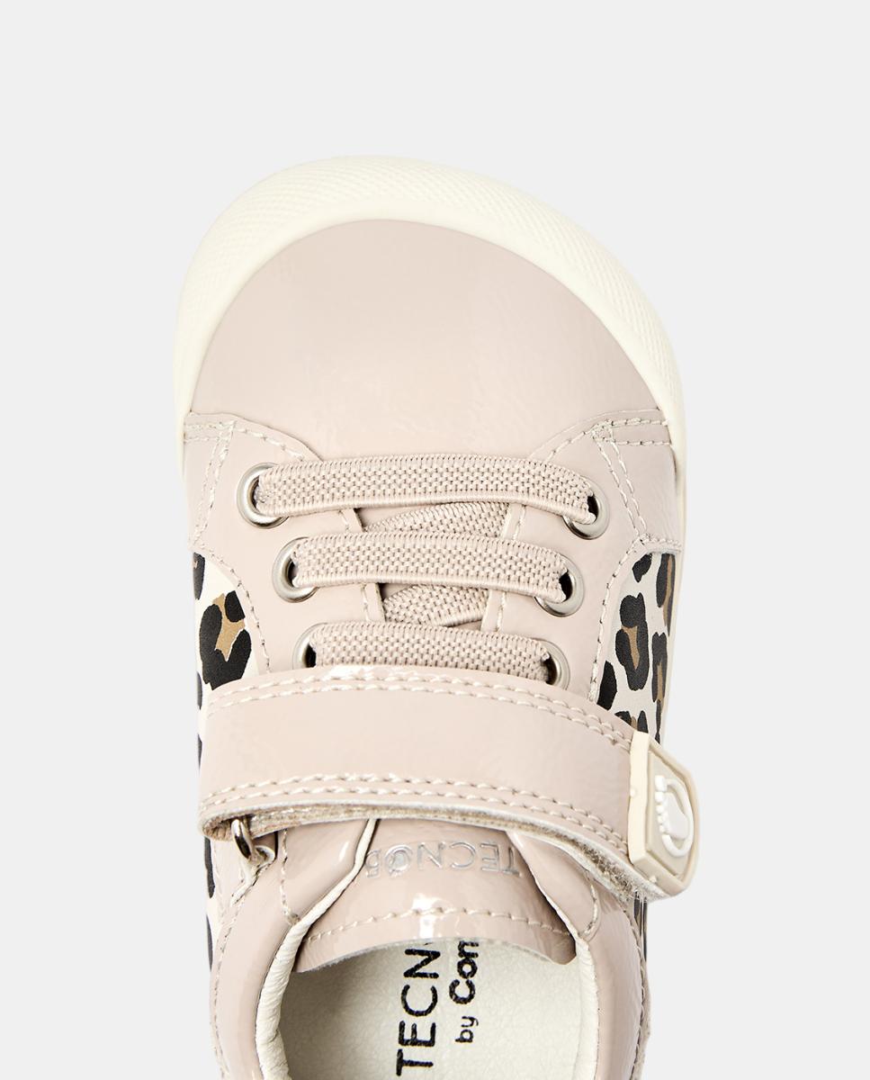 Sapatilhas Barefoot leopardo taupe TECNOBABY BY CONGUITOS Bege-4