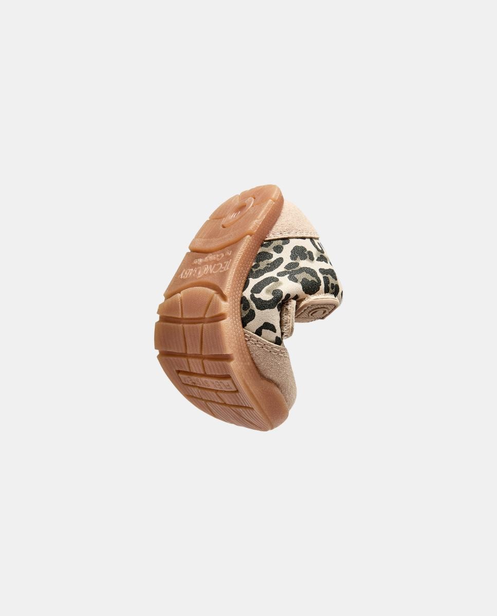 Sapatilhas Barefoot leopardo areia TECNOBABY BY CONGUITOS Castanho-claro-2