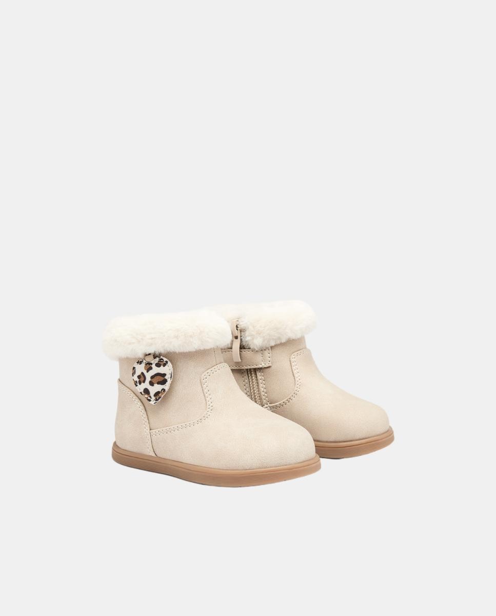 Bota Barefoot coração beig Bege-4