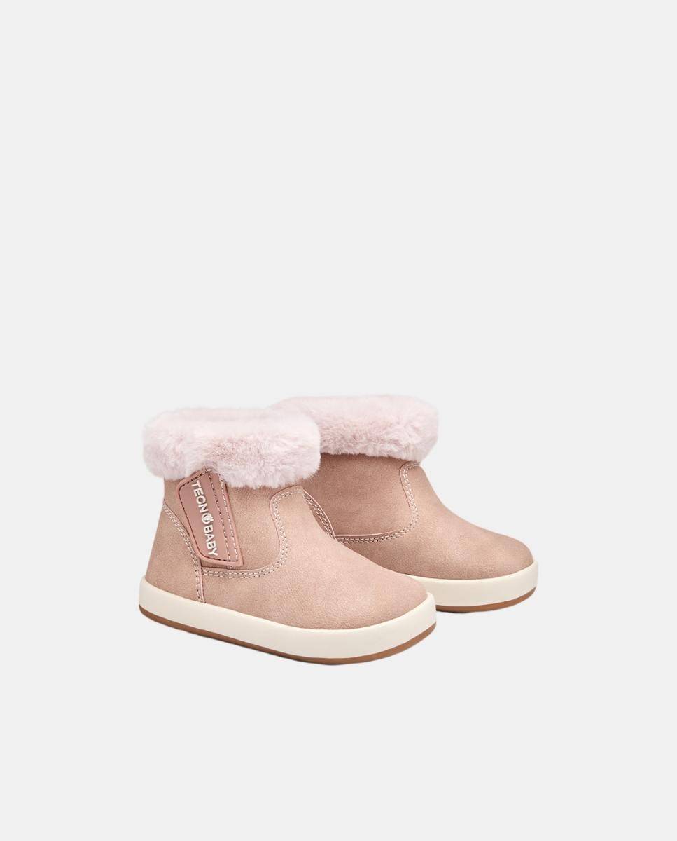 Bota Barefoot con pelo tan bebé niña - TECNOBABY BY CONGUITOS - Rosa pálido Rosa pálido-2