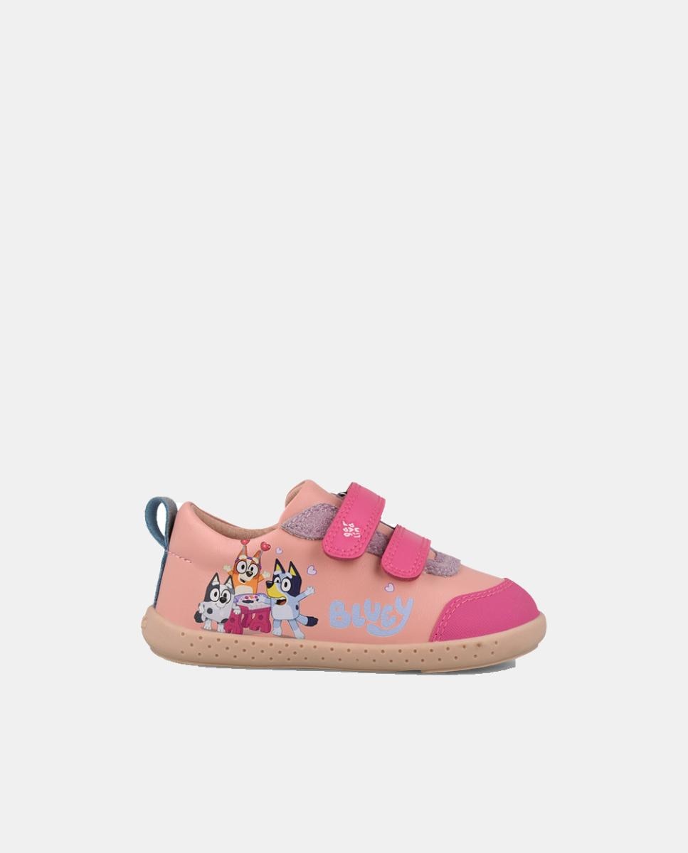 Imagem 0 de Sapatilhas de pele barefoot Bluey  com duplo fecho de velcro.