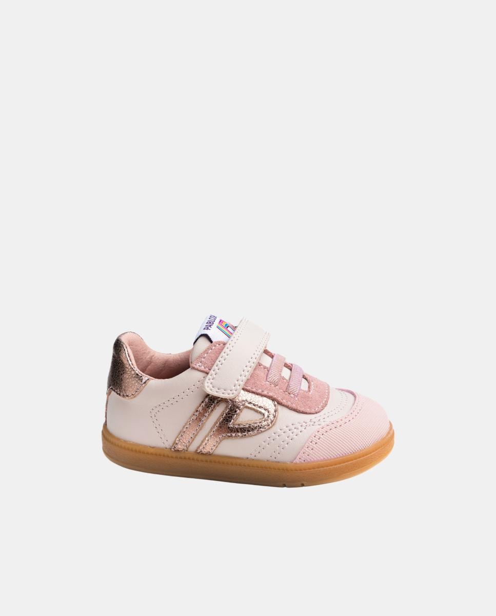 Sapatos Desportivos Barefoot de Bebé Pablosky Rosa-pastel-2