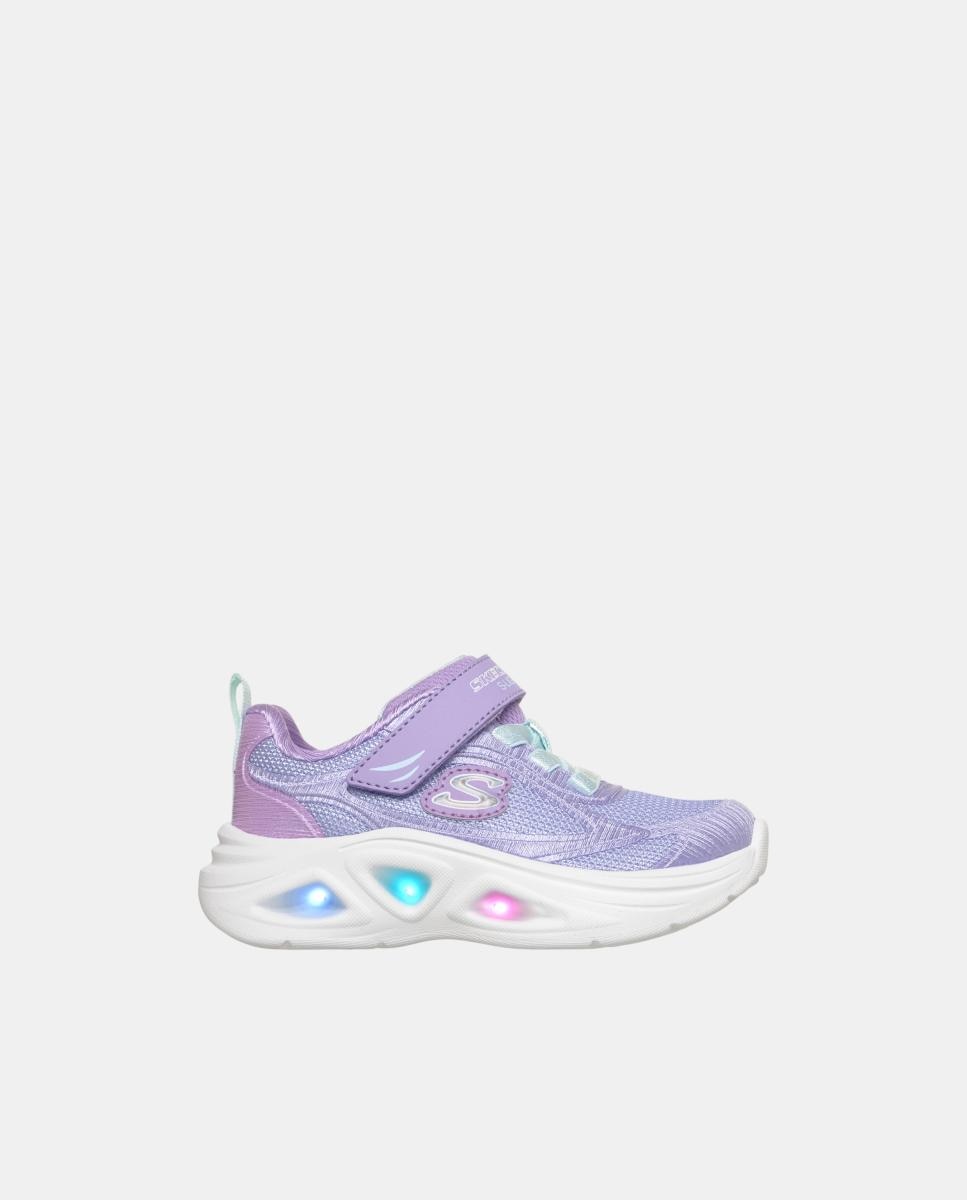 Zapatilla de bebé niña sport con luces - Skechers - Lila claro Lila claro-1