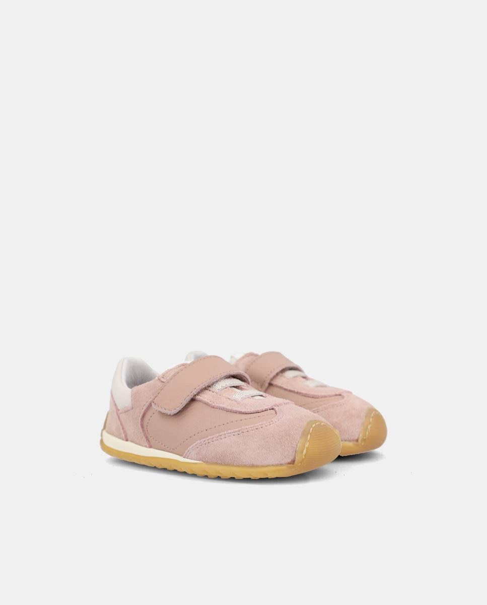 Sapatilhas barefoot com elasticos e fecho velcro Rosa-2