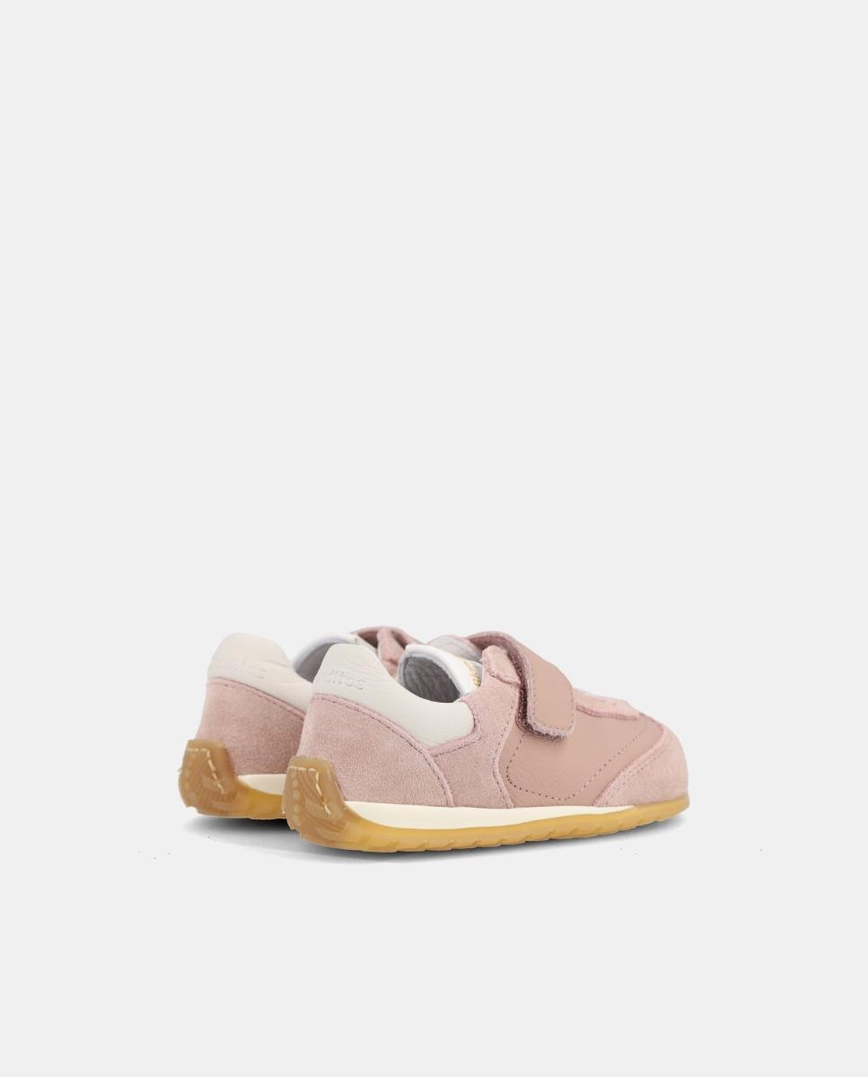 Sapatilhas barefoot com elasticos e fecho velcro Rosa-3