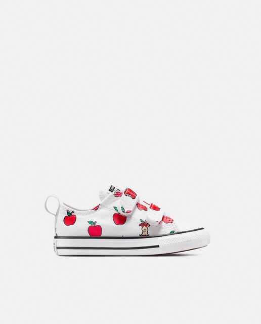 Imagem 0 de Sapatilhas Chuck Taylor All Star com Velcro e Estampado de Maçãs Vermelhas - Branco
