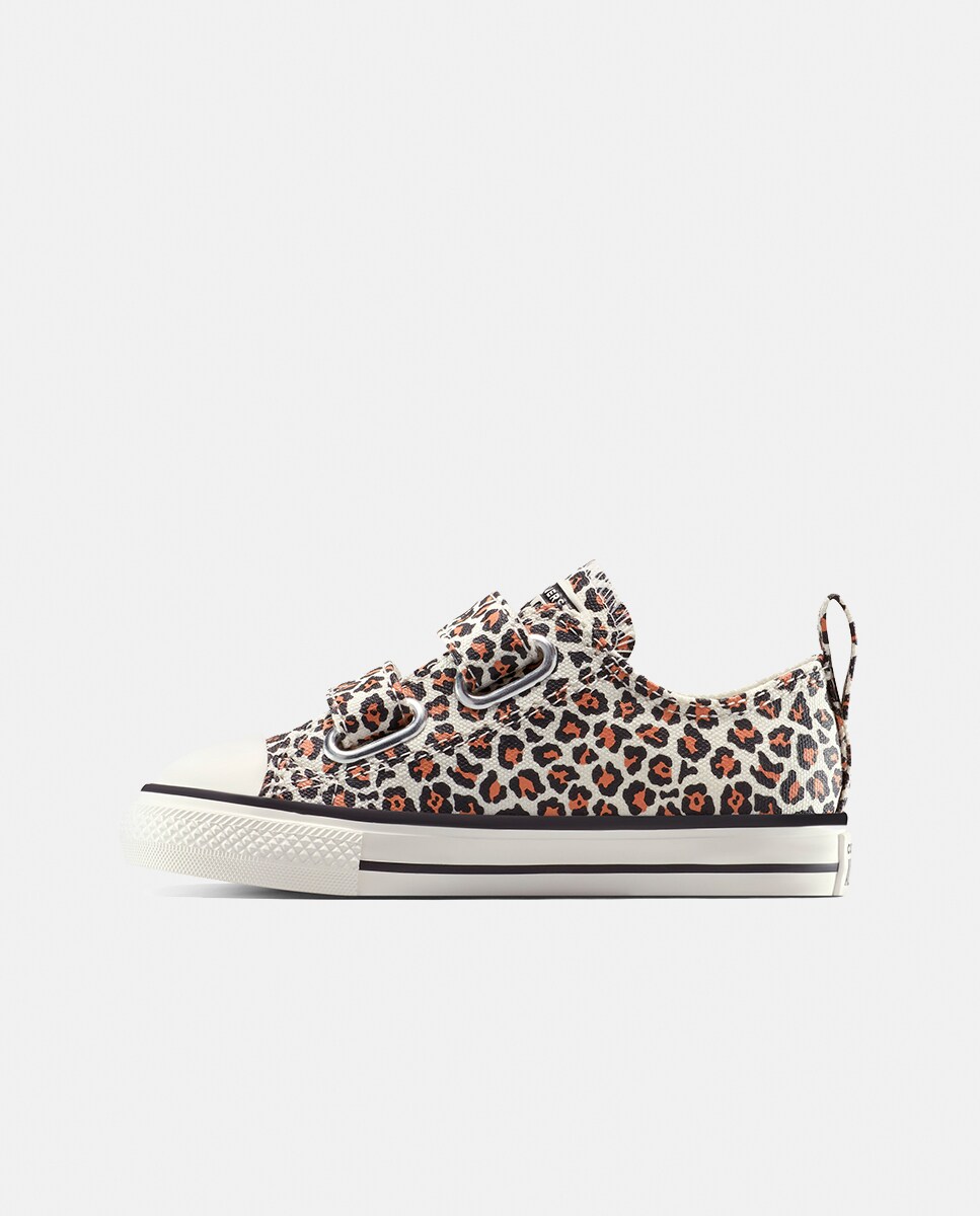 Sapatilhas Chuck Taylor All Star com Velcro e Animal Print - Camel/Preto Multicolor-3