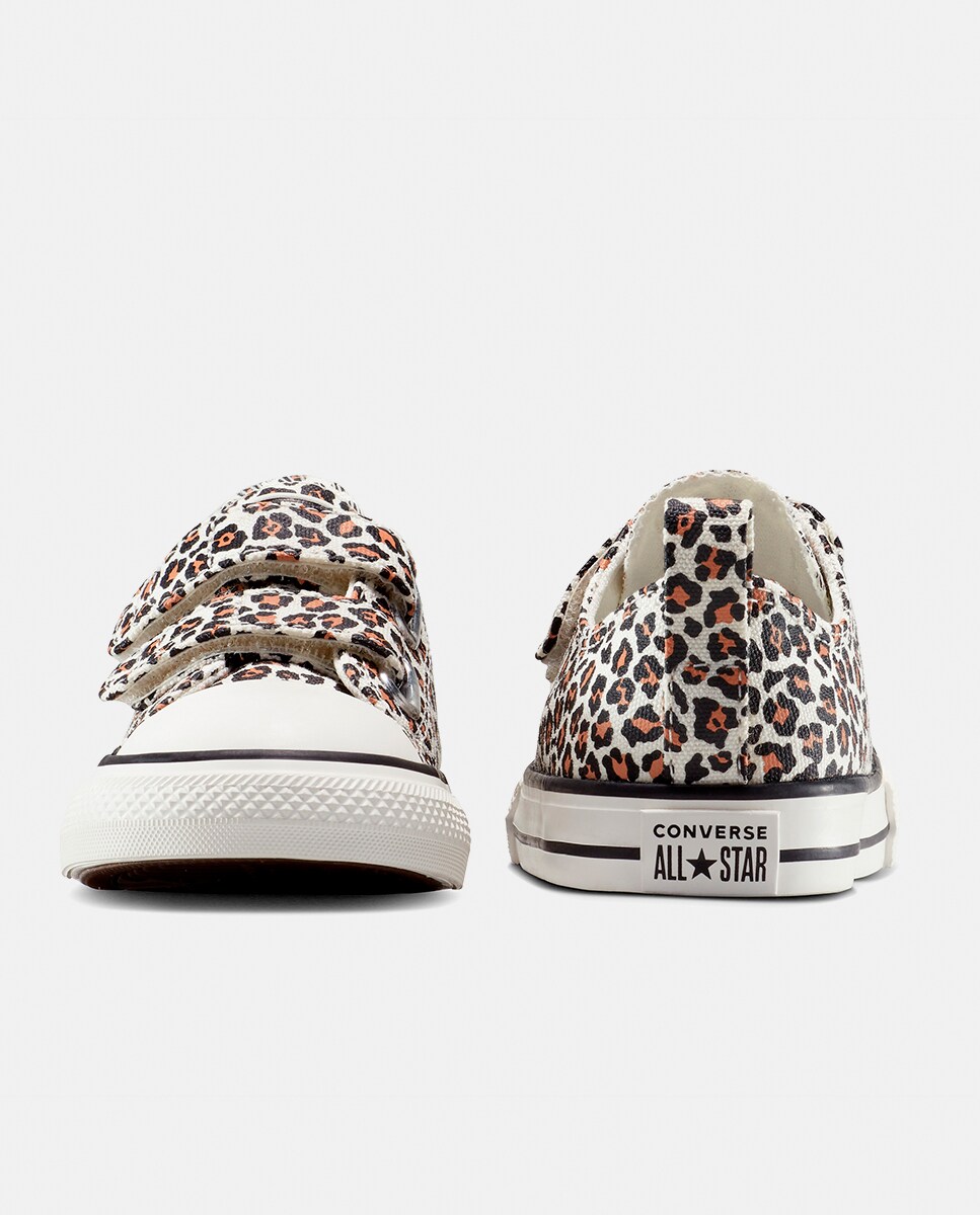 Sapatilhas Chuck Taylor All Star com Velcro e Animal Print - Camel/Preto Multicolor-6