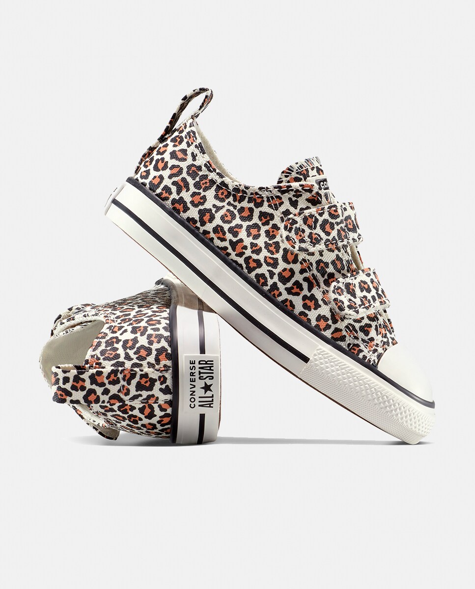 Sapatilhas Chuck Taylor All Star com Velcro e Animal Print - Camel/Preto Multicolor-7