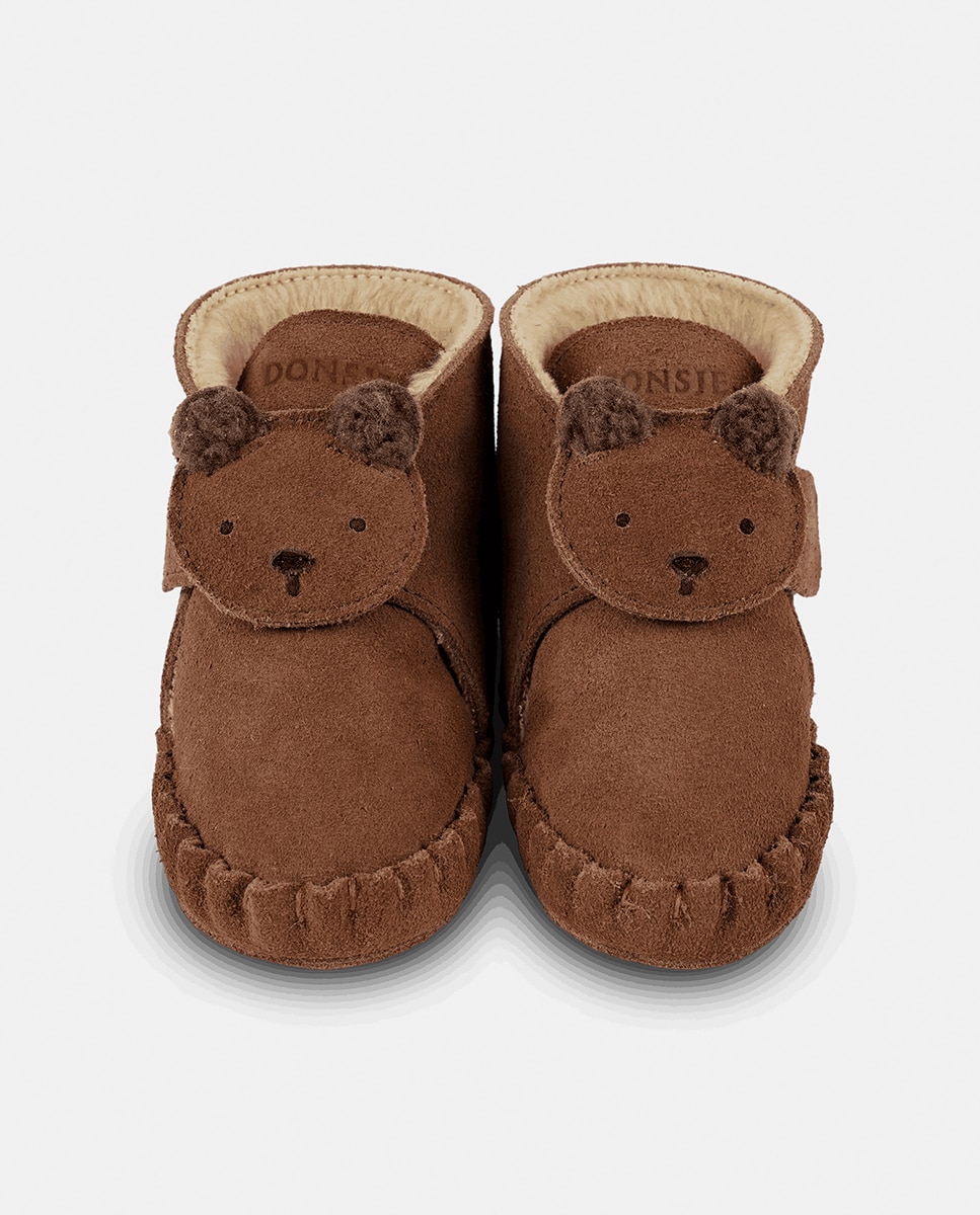 Sapatos de Bebé com Velcro Donsje Castanho-2