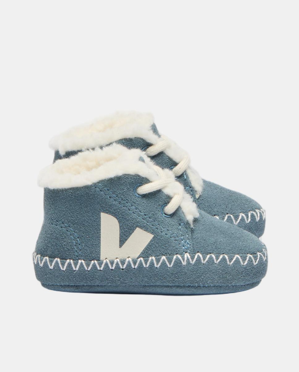 Sapatilhas de Bebé em Camurça Modelo Winter Light ZZ Veja Azul Céu-1