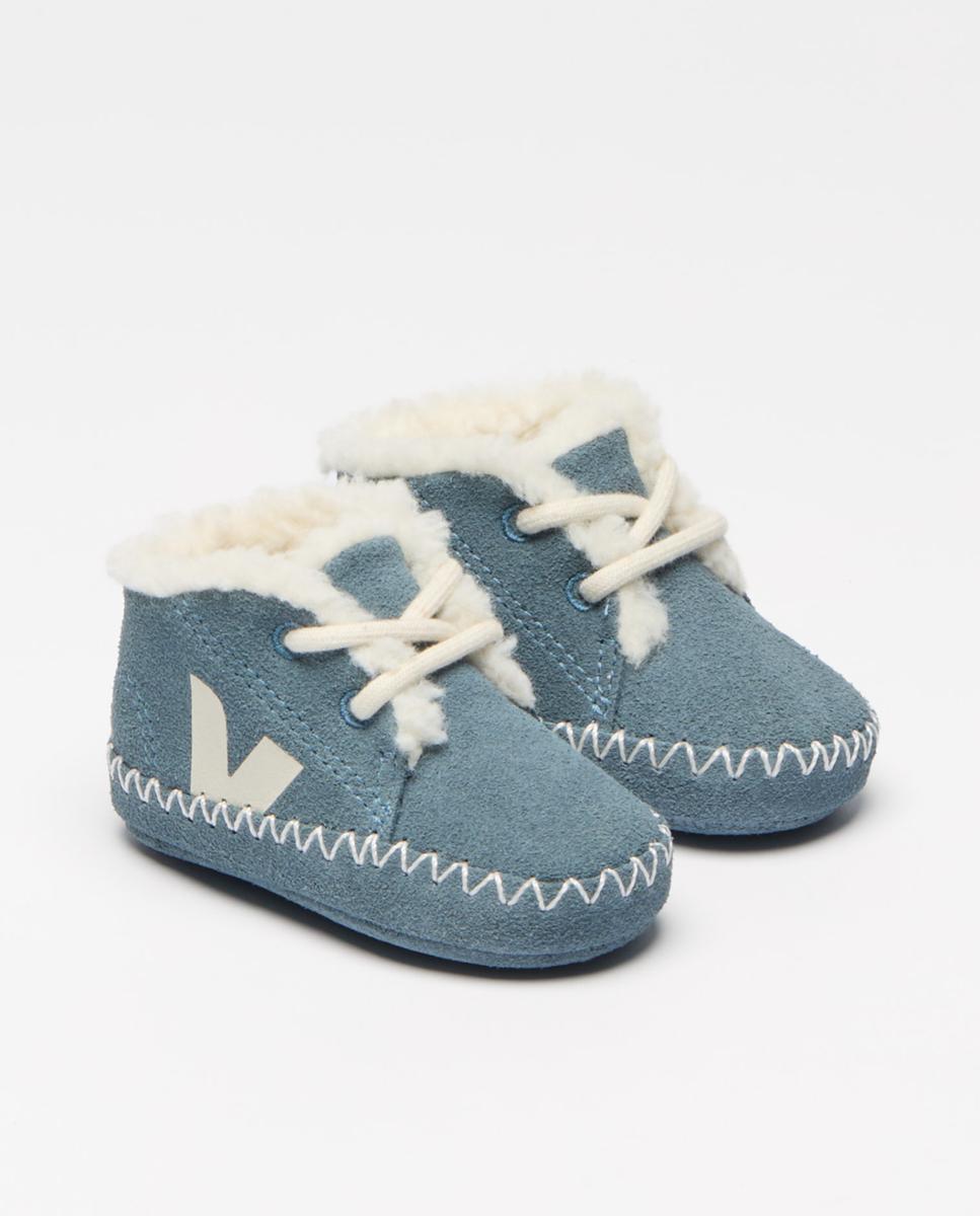 Sapatilhas de Bebé em Camurça Modelo Winter Light ZZ Veja Azul Céu-3