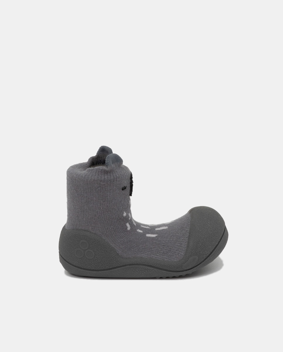 Pantufas de Bebé com Desenho de Coala e em Algodão - Cinzento Attipas Cinzento-1