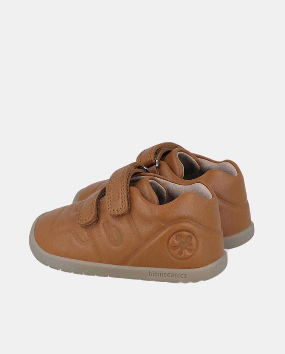 Sapatos Básicos em Pele com Velcro Duplo Couro-3