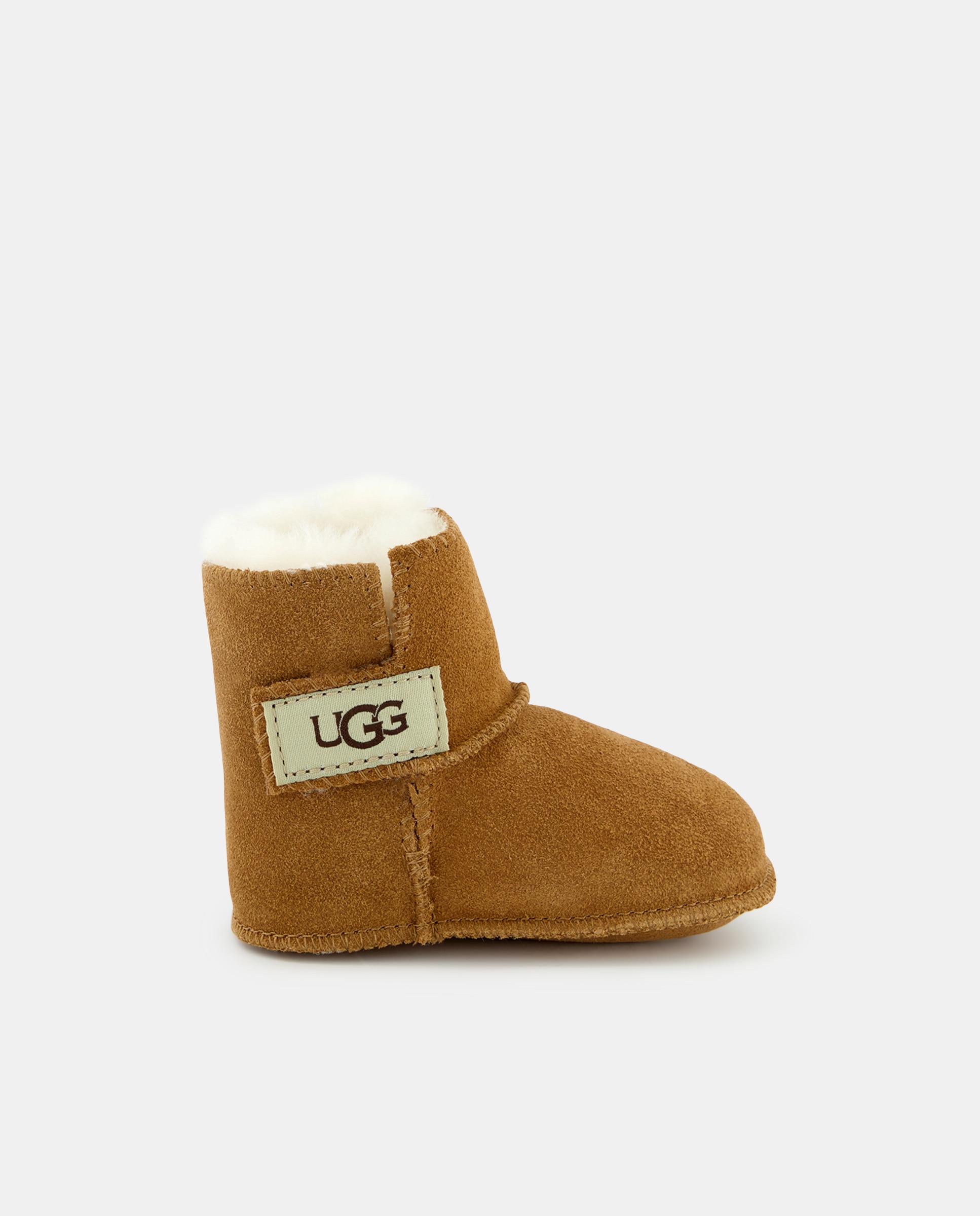 Botas Erin de Bebé com Fecho Aderente e Forro Interior de Lã Castanho-1