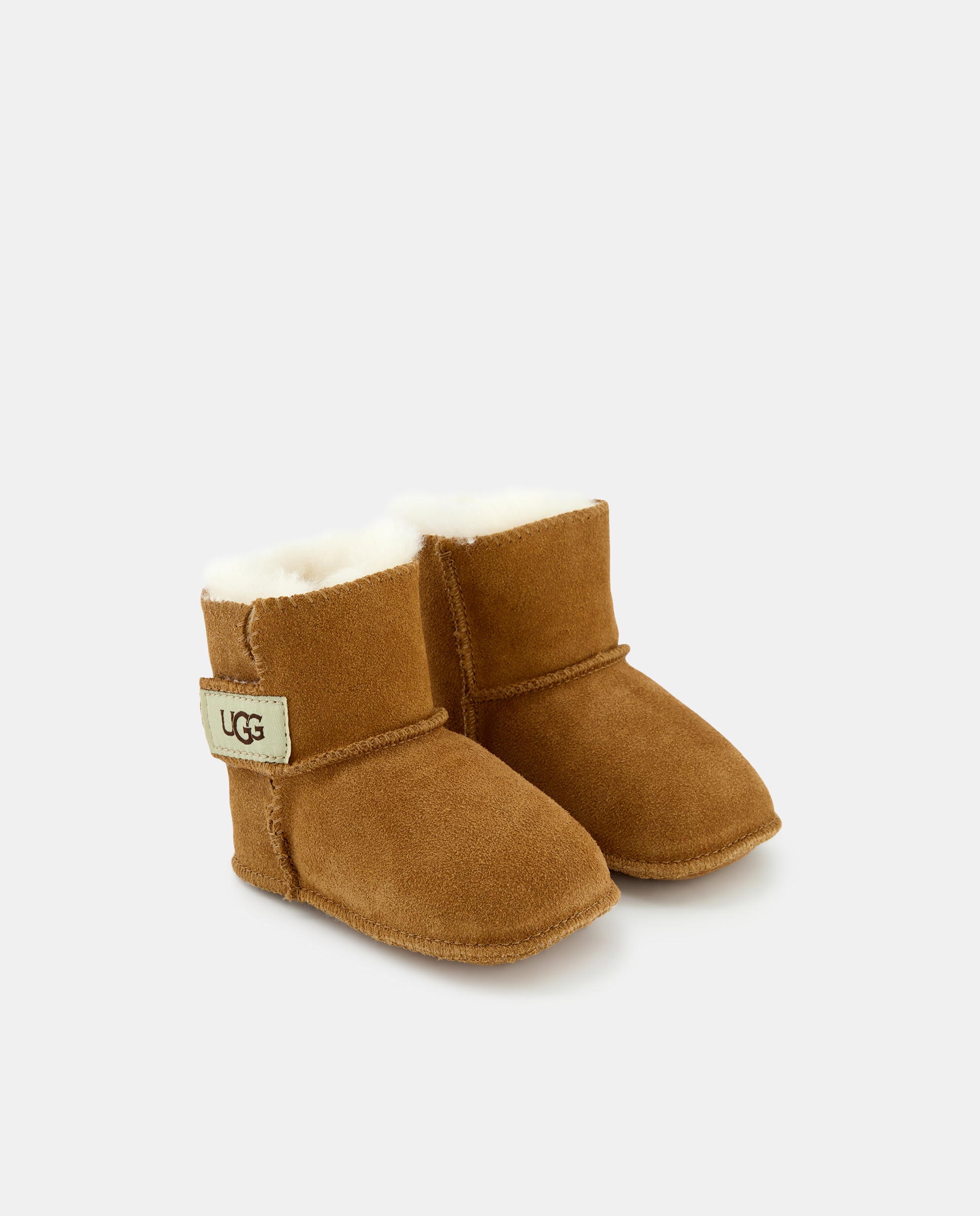 Botas Erin de Bebé com Fecho Aderente e Forro Interior de Lã Castanho-2