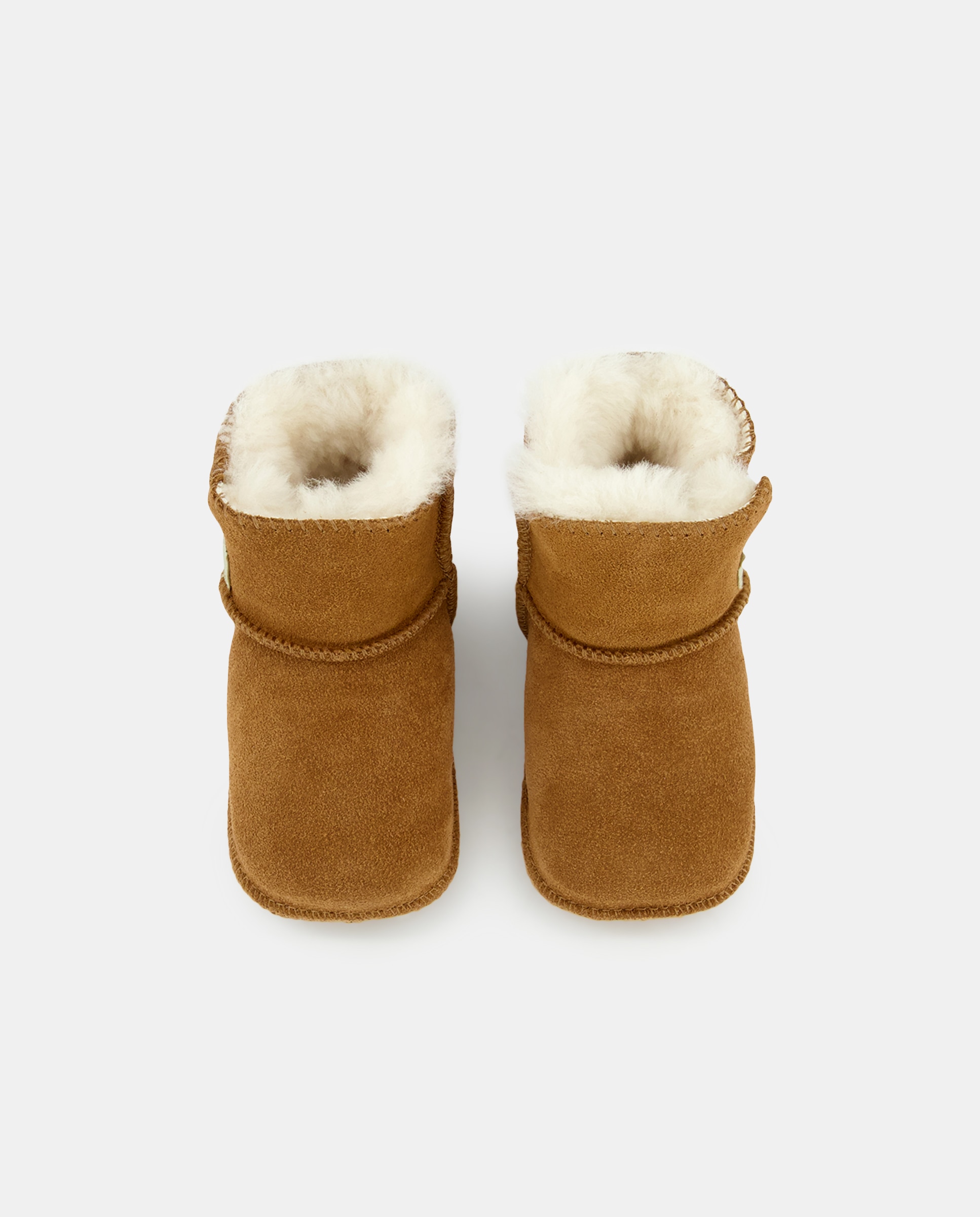 Botas Erin de Bebé com Fecho Aderente e Forro Interior de Lã Castanho-4