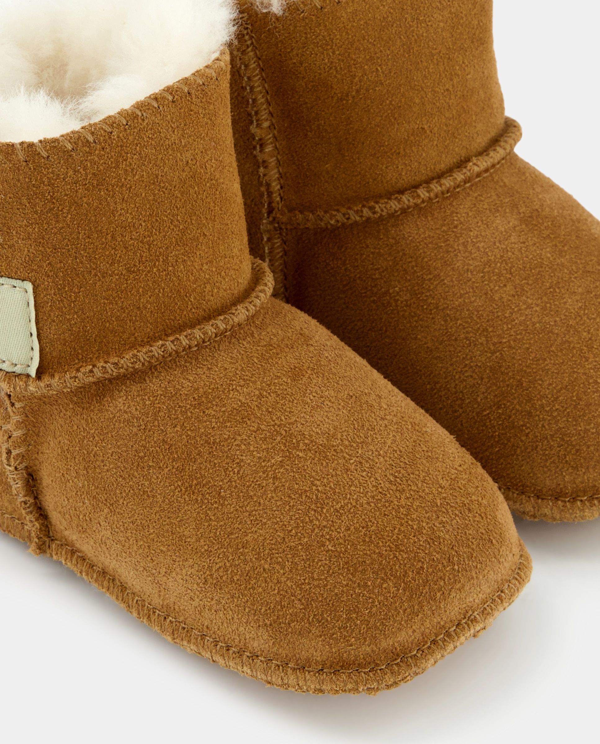 Botas Erin de Bebé com Fecho Aderente e Forro Interior de Lã Castanho-5