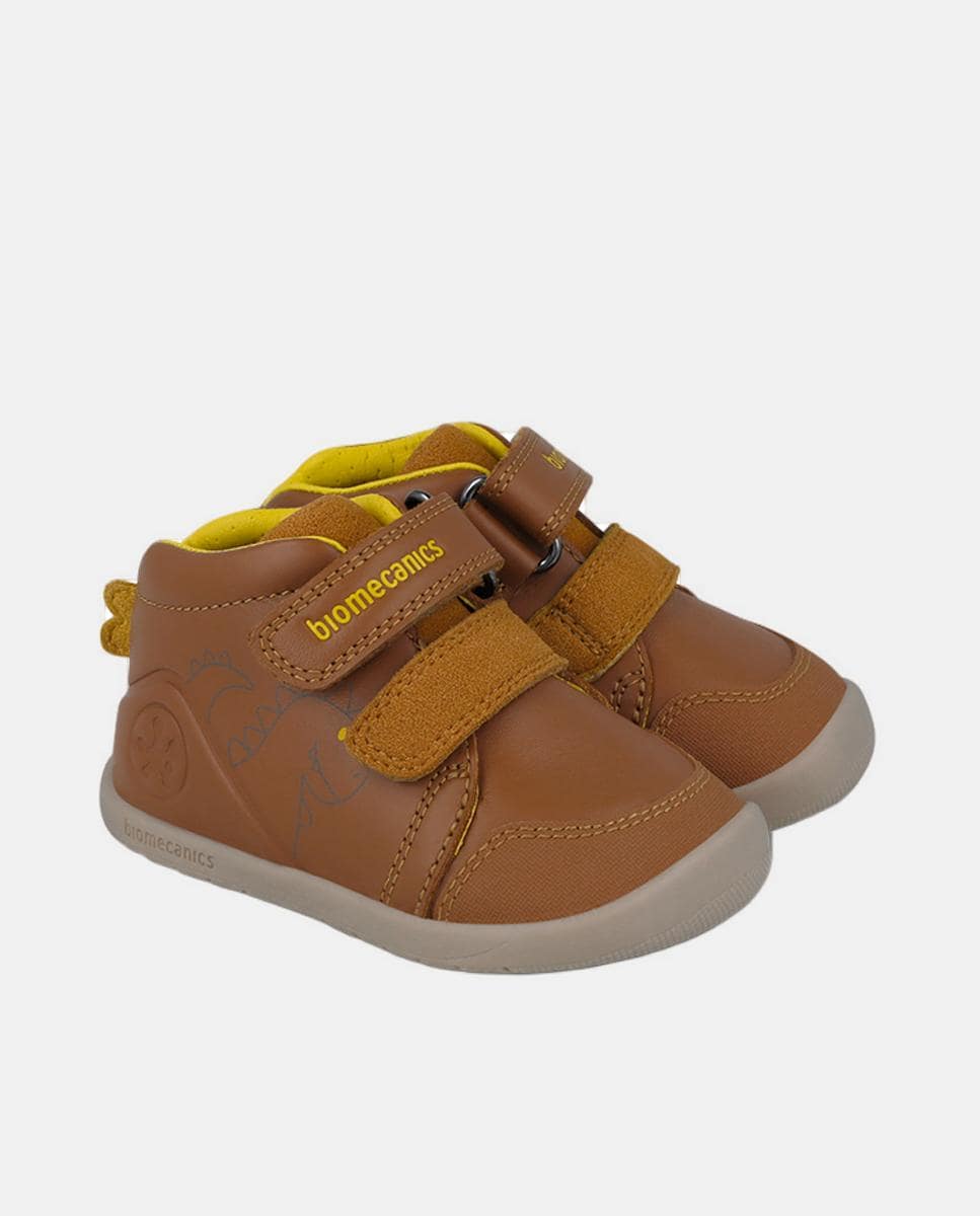 Botins em Pele com Velcro Duplo Couro-2