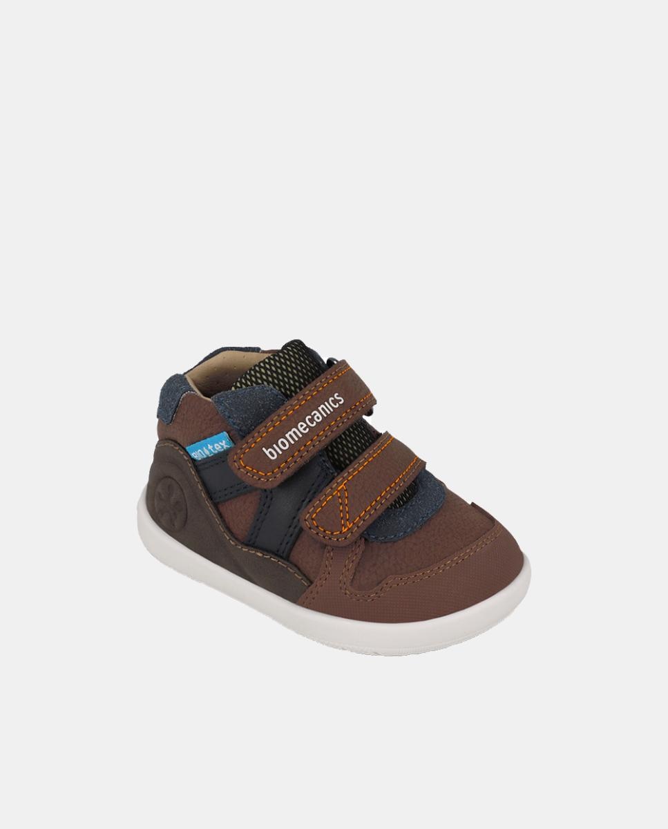 Botins Barefoot Resistentes à Água para Primeiros Passos com Biqueira Redonda Biomecanics Castanho-4