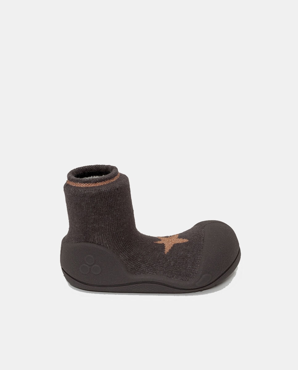 Botas de Tricot de Bebé Cinzento-1