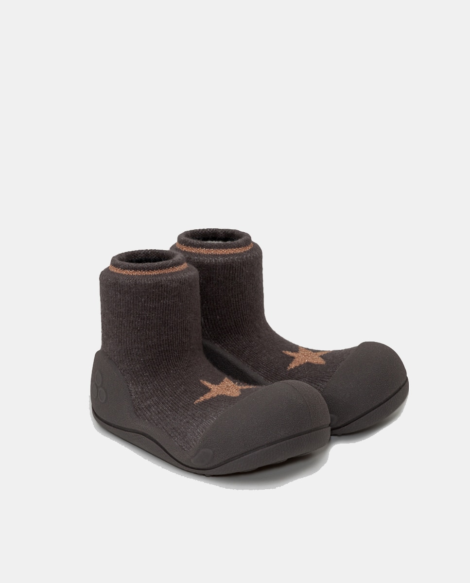 Botas de Tricot de Bebé Cinzento-2
