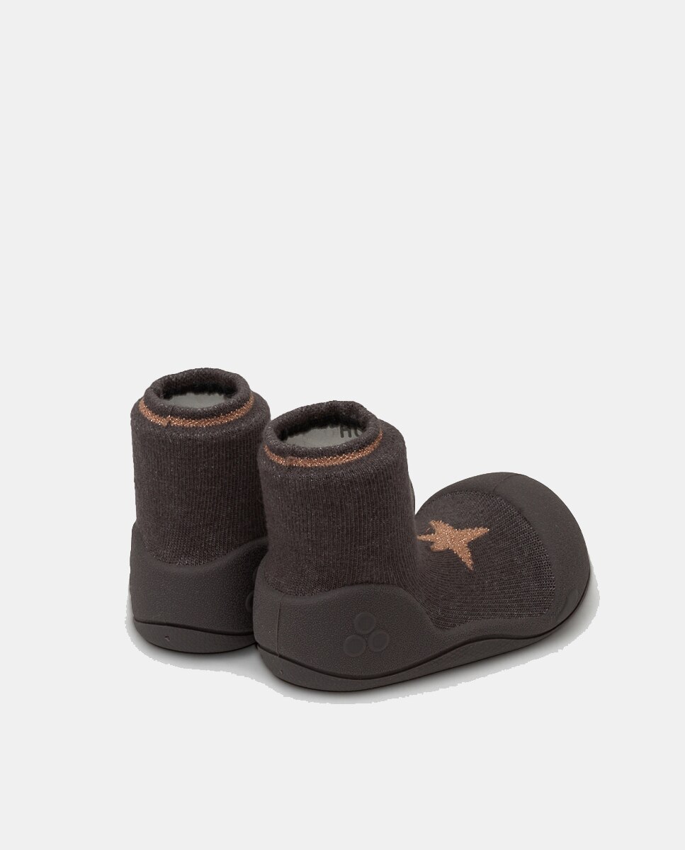 Botas de Tricot de Bebé Cinzento-3