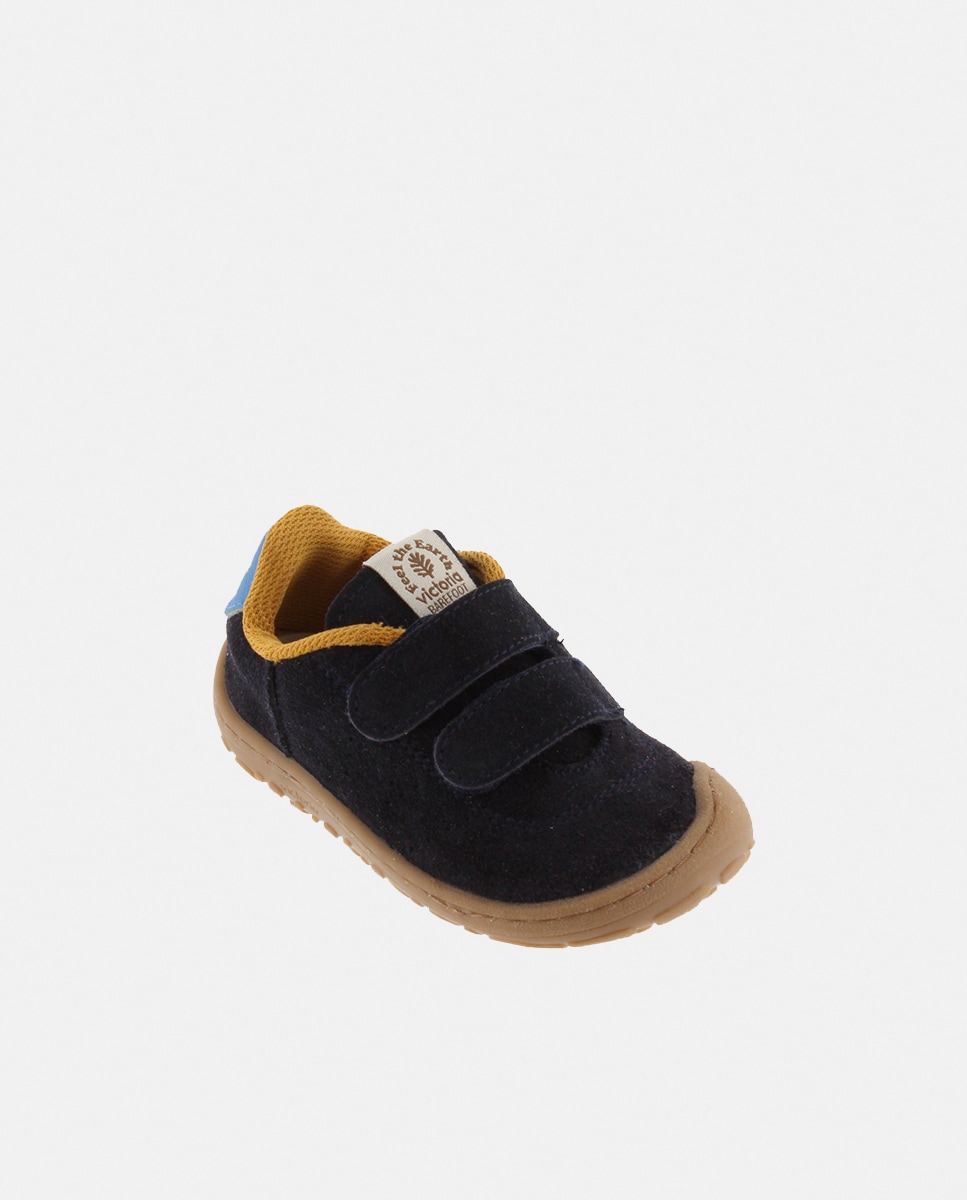 Sapatilhas Barefoot de Croute de Criança com Fecho Aderente Duplo Azul-escuro-2