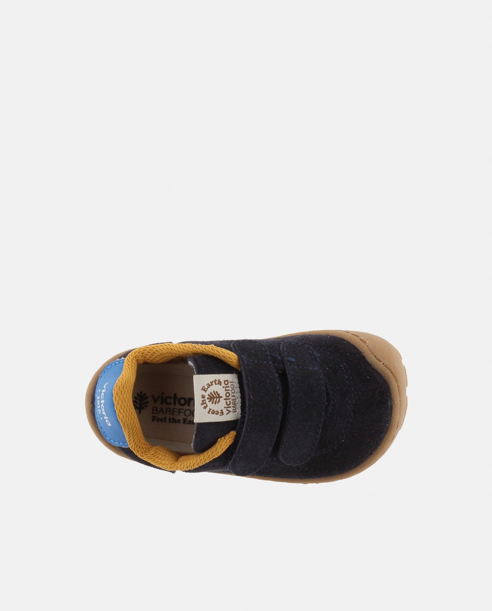 Sapatilhas Barefoot de Croute de Criança com Fecho Aderente Duplo Azul-escuro-4