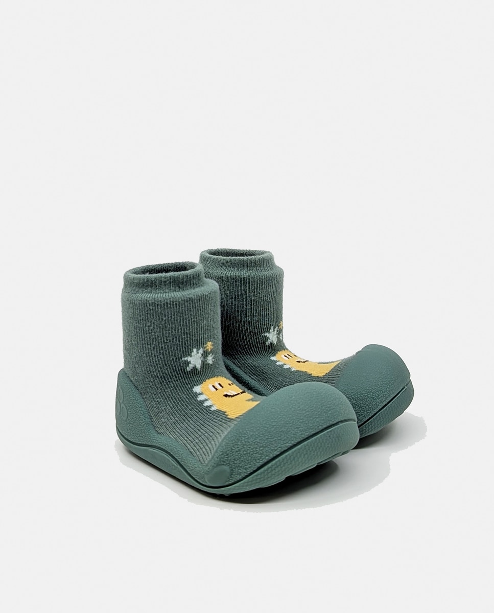 Botas de Tricot de Bebé Attipas Verde Azeitona-3