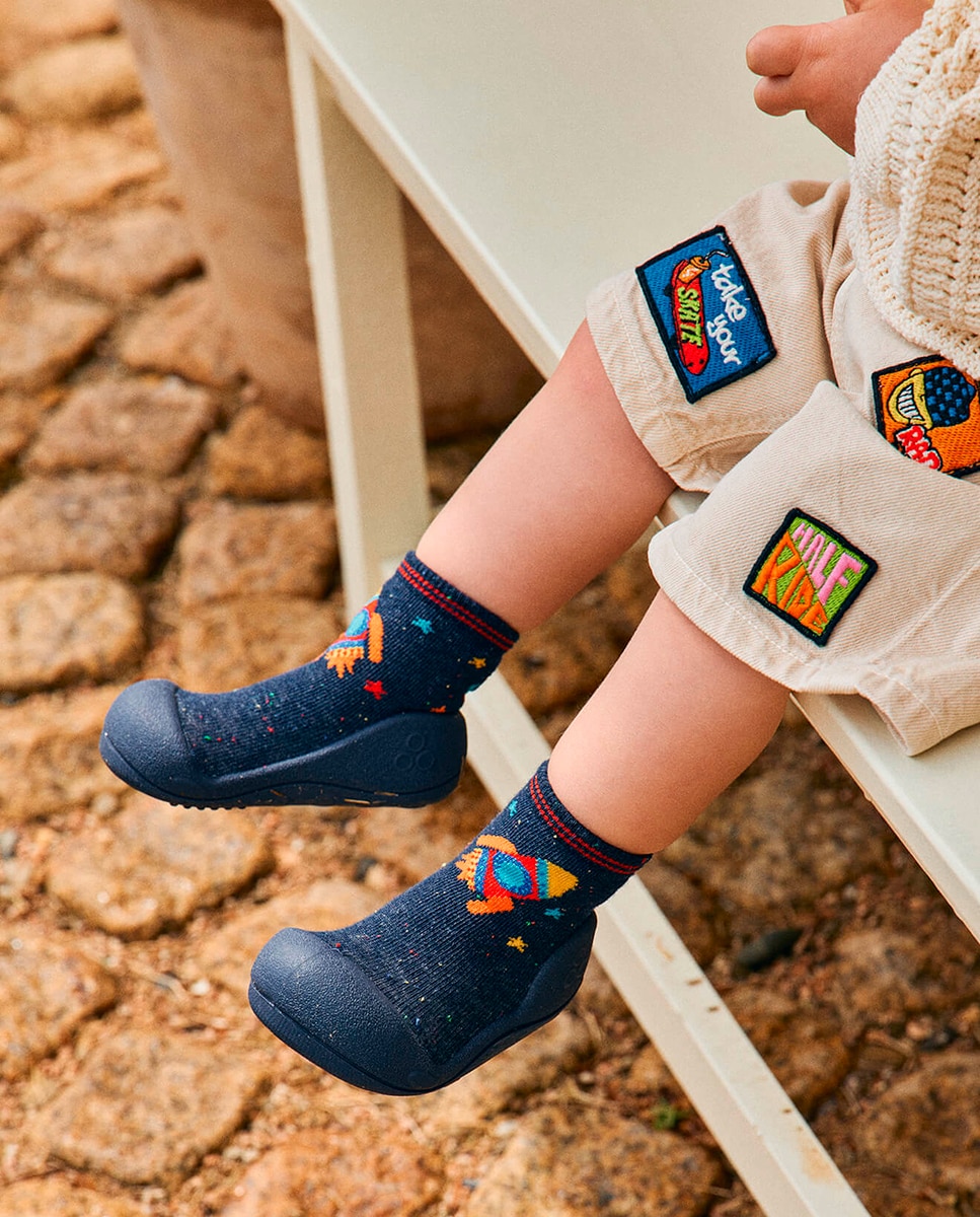 Botas de Tricot de Bebé Attipas Azul-marinho-4