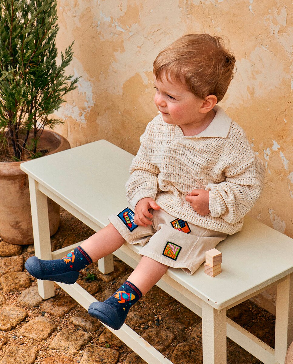 Botas de Tricot de Bebé Attipas Azul-marinho-5